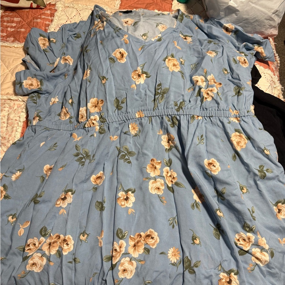 Torrid Light Blue Floral Dress size 4 plus size